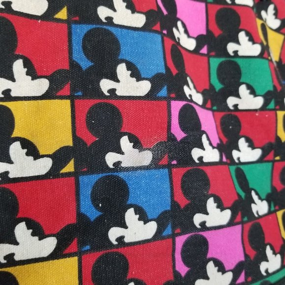 Mickey & Co Mickey Mouse Print Canvas Shoulder Tote Diaper Bag - Picture 4 of 7